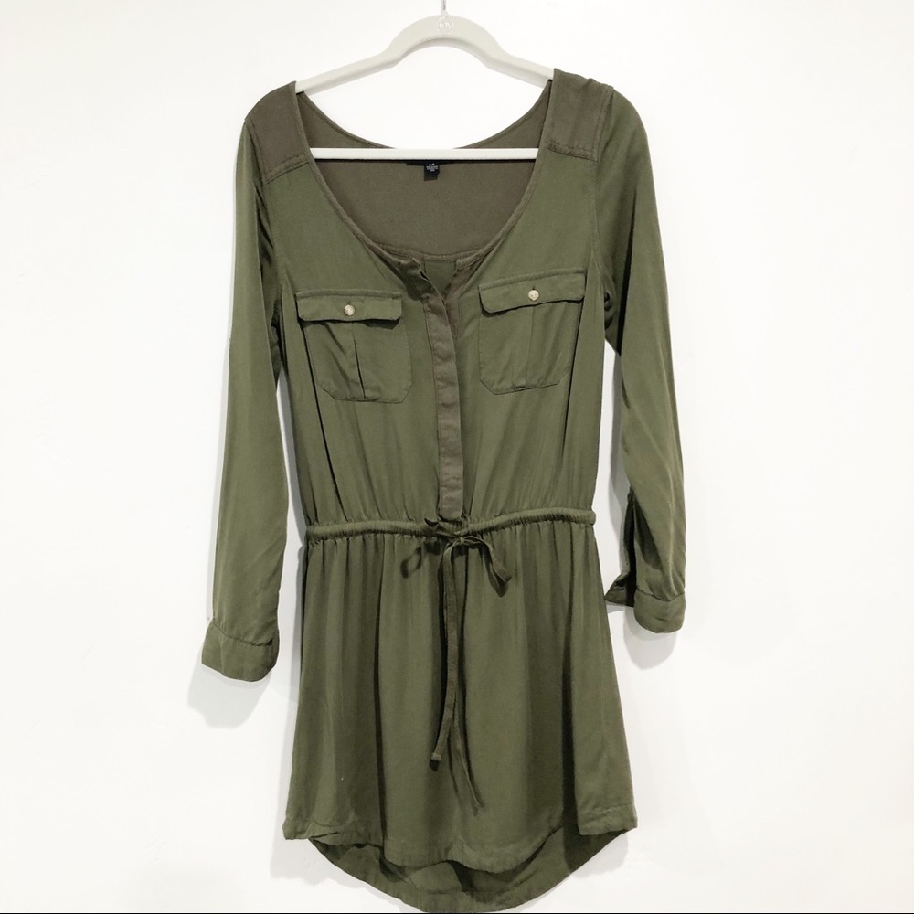 American Eagle Outfitters Green Tie at Waist Dress